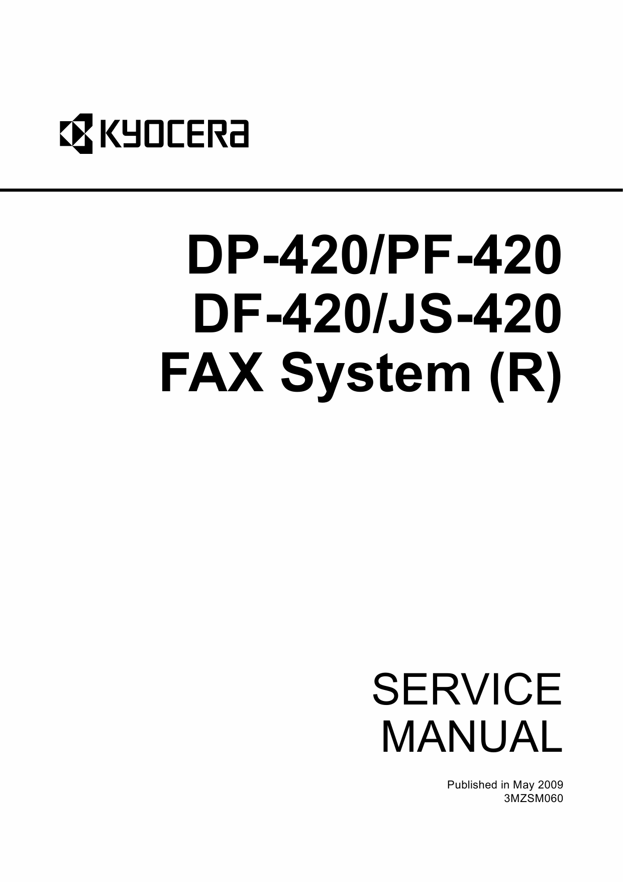 KYOCERA Options DP-420 PF-420 DF-420 JS-420 Fax-System-R Parts and Service Manual-1